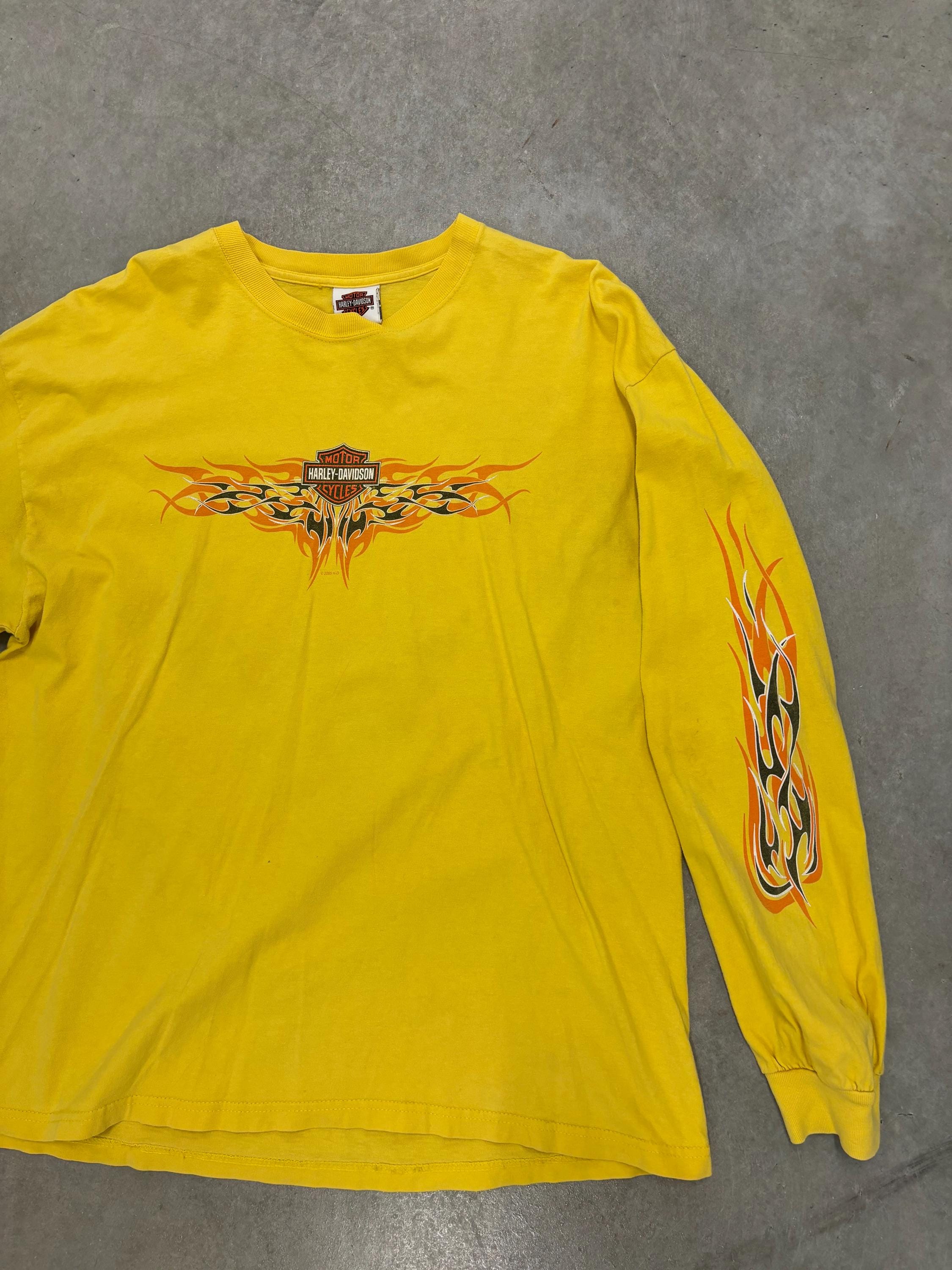 トップス [2005] Harley Davidson Flame t Vintage 2005 Harley Davidson Flame Longsleeve T-shirt / Tee