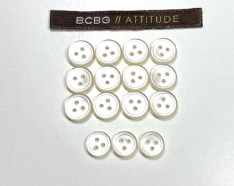 Set of 15 Buttons Cream 3-hole 2 Sizes