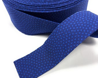 Blue Dots Quilt Binding: 1 1/4&quot; Cotton Bias, 6 Yards
