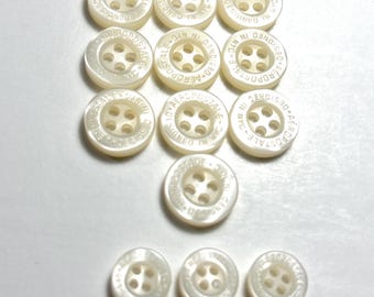 Shirt Buttons Aeropostale Set of 13 Cream 4-Hole