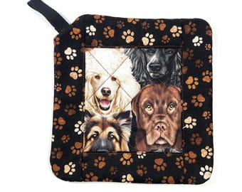 Dog Breeds Handmade Potholder Cotton Microwaveable Washable