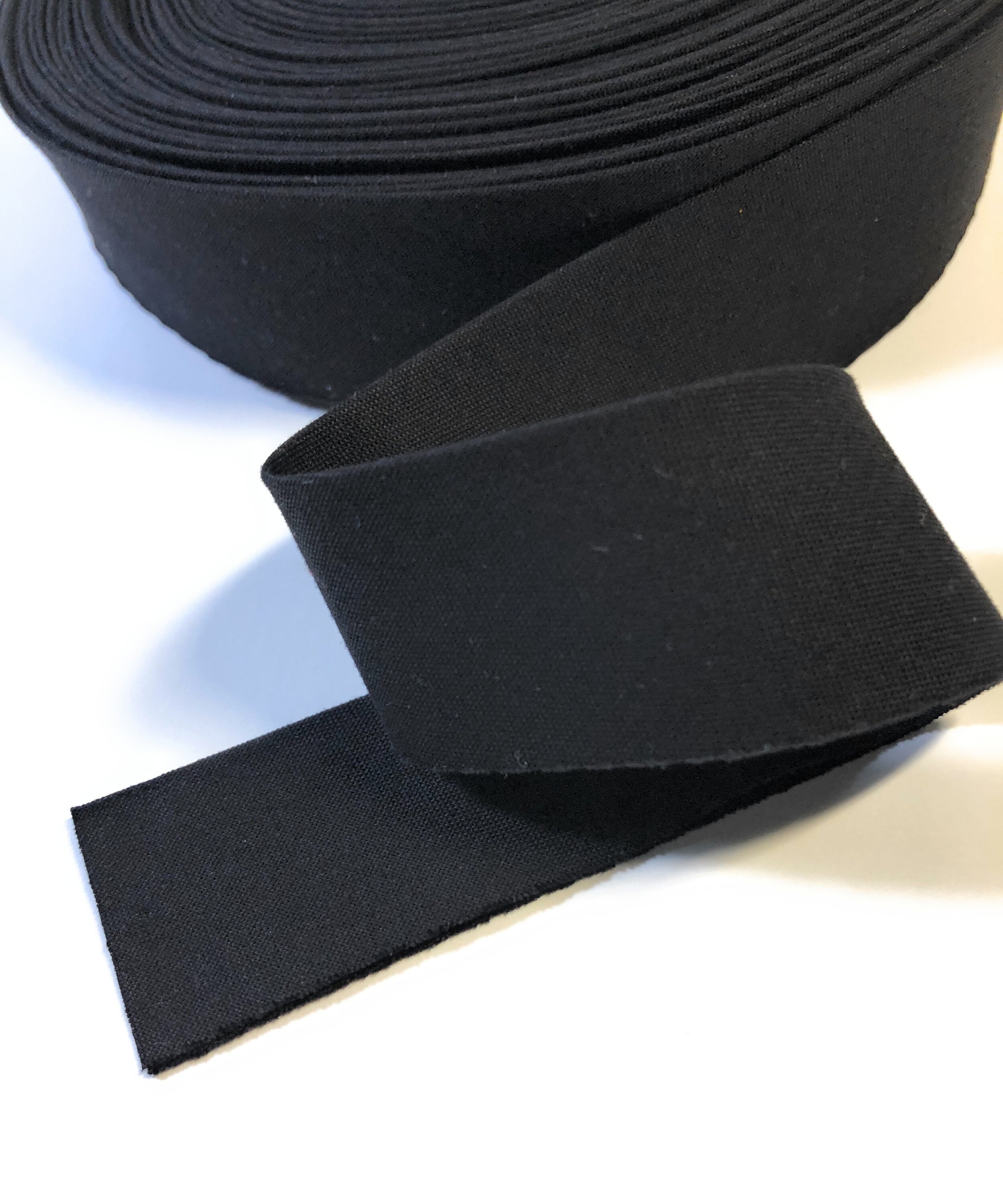 Quilt Binding Black 1 1/4" Wide Single Center Fold Bias Cotton, 6 Yards, Pre-Made, In Stock, Ready to Ship