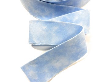 Quilt Binding Sky Blue &quot;Marbles&quot; Bias 1.25&quot; Wide Cotton Single Center Fold 9 Yards Pre-made, In Stock & Ready to Ship