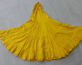 Yellow Cotton 32 yd Skirt ATS SCA BellyDance Best Quality