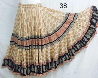25 yd Block Print Veg Dye Skirt no 38
