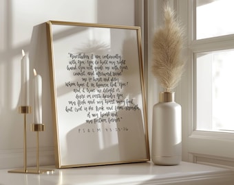 Psalm 73 Calligraphy Print | God Is My Portion | Encouragement Gift | Bible Verse Wall Art