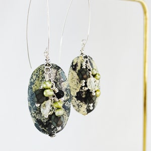 Boucles d’oreilles jaunes turquoise fantaisie