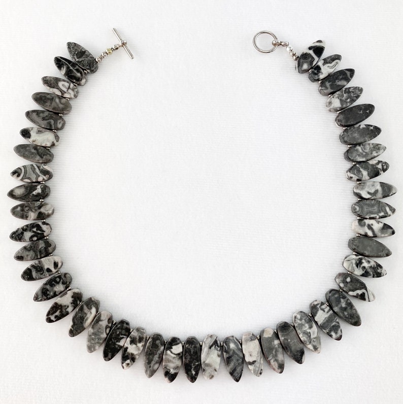 Picasso Jasper Pointed Teardrop Necklace