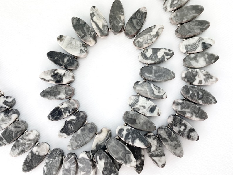 Picasso Jasper Pointed Teardrop Necklace
