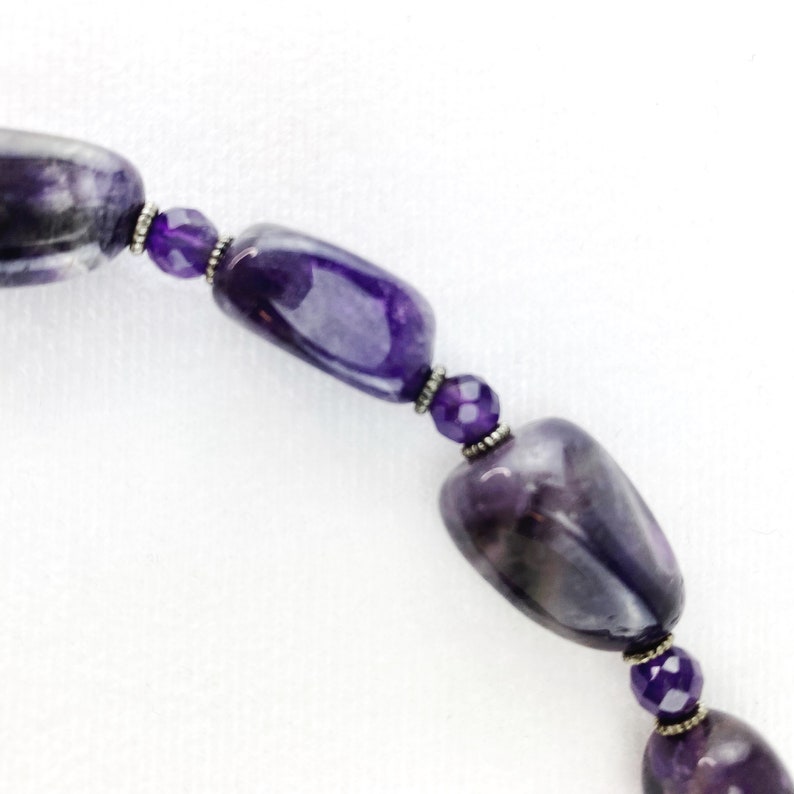 Amethyst Nugget and Faceted Beaded Necklace