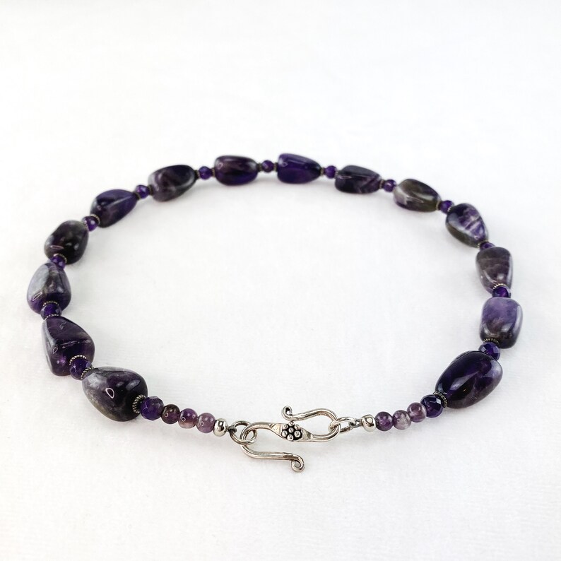 Amethyst Nugget and Faceted Beaded Necklace