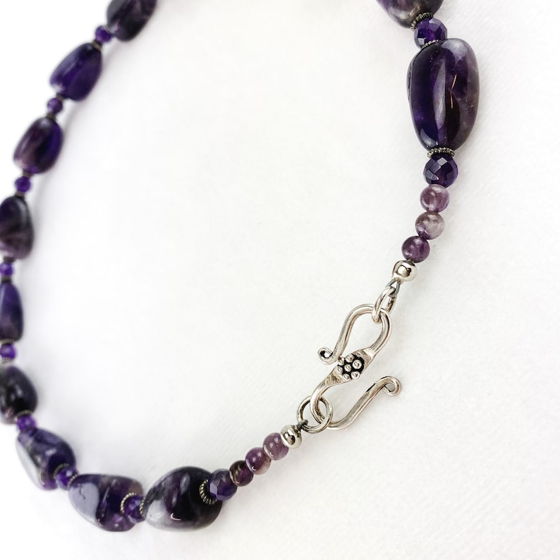Amethyst Nugget and Faceted Beaded Necklace