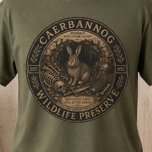 Monty Killer Rabbit Shirt | Graphic T-shirt | Medieval Caerbannog Wildlife | Funny Tee | Python Cult Movie Inspired Gift | Comfort Colors