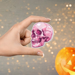 Pink Skeleton Sticker, Halloween Stickers, Skeleton Sticker, Vinyl Stickers, Laptop Stickers,  Stickers, Stickers for Journals
