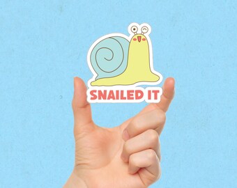 Snailed It Sticker, Funny Stickers, Snail Sticker, Vinyl Stickers, Journal Stickers, Planner Stickers, Phone Stickers, Laptop Stickers