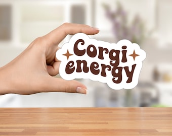 Corgi Energy Sticker, Corgi Sticker, Vinyl Stickers, Funny Stickers, Dog Stickers, Stickers For Notebooks, Laptop Stickers, Stickers, Decals