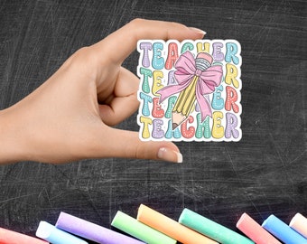 Etiqueta engomada del maestro, pegatinas escolares, pegatinas del maestro, regreso a la escuela, pegatinas de vinilo, pegatinas para portátiles, pegatinas para portátiles, pegatinas, calcomanías