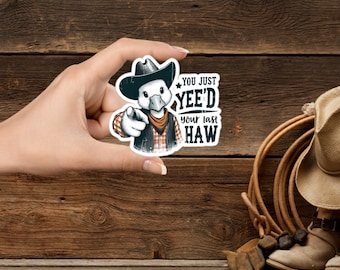 Hai appena fatto il tuo ultimo adesivo Haw, adesivo divertente, adesivo occidentale, adesivo da cowboy, adesivo in vinile, adesivo per notebook, adesivo per laptop