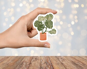 Monstera Sticker, Plant Stickers, Houseplant Stickers, Plant Mom Sticker, Vinyl Stickers, Notebook Stickers, Laptop Stickers
