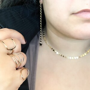 Shimmery Disc Ketting - Choker, Sparkly Circle Ketting, Glanzend, Gelaagd Stuk, Eenvoudige Ketting voor elke dag