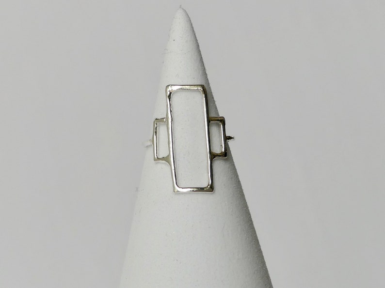 The New Mexican Ring Simple geometric ring, statement ring, rectangles, silver ring, gold ring image 4