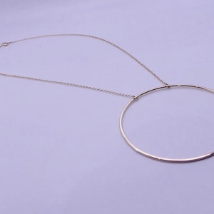 Big O Necklace Large Circle, Statement Necklace, Gold circle, sterling silver, simple, artistic necklace image 4