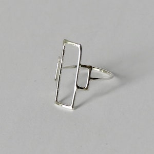 The New Mexican Ring Simple geometric ring, statement ring, rectangles, silver ring, gold ring image 2