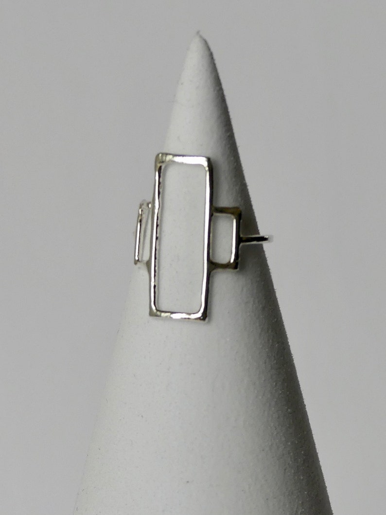 The New Mexican Ring Simple geometric ring, statement ring, rectangles, silver ring, gold ring image 1