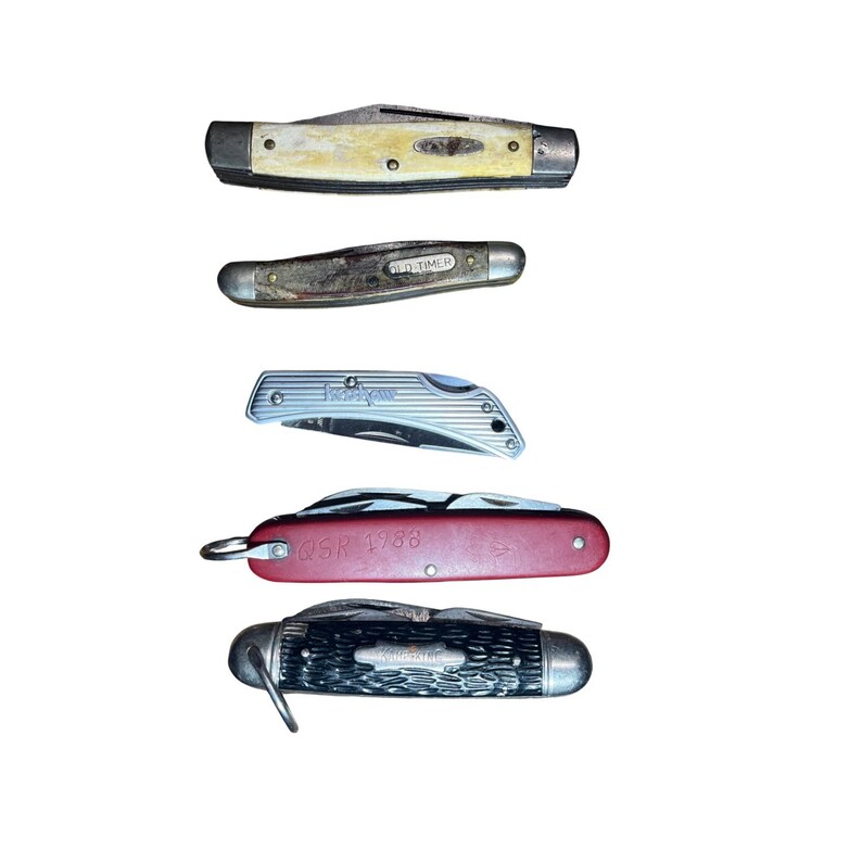 Vintage Pocket Knife Lot of 5 Kershaw Schrade Old Timer Kamp-King Multi-Tools image 3