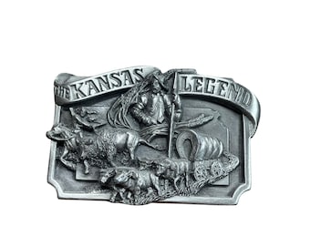 Vintage 1984 Siskiyou The Kansas Legend Belt Buckle Limited Edition 290/10000