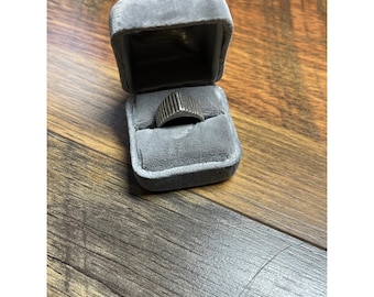 Vintage Sterling Silver Ribbed Band Ring Women's Size 6 Statement Ring