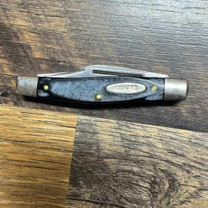Vintage SEARS U.S.A. Stockman Pocket Knife 95418 Black Sawcut Made In USA