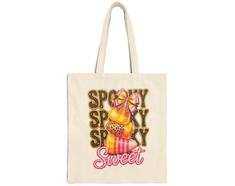 Spooky Sweet Candy Corn Tote Bag | Halloween Candy Illustration