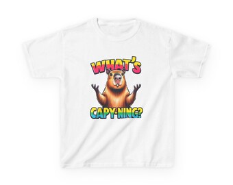 What's Capy-ning? Capybara Kids Tee | Cute Animal Funny Kids Shirt