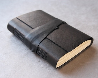 BLACK Leather Lambskin Journal or Sketchbook