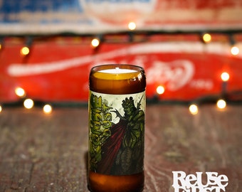 Repurposed Three Floyd's Zombie Dust Beer Bottle Soy Candle