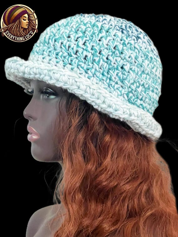Chunky Crochet Flare Bucket Hat, Funky Urban Hats, Knit  display picture 1