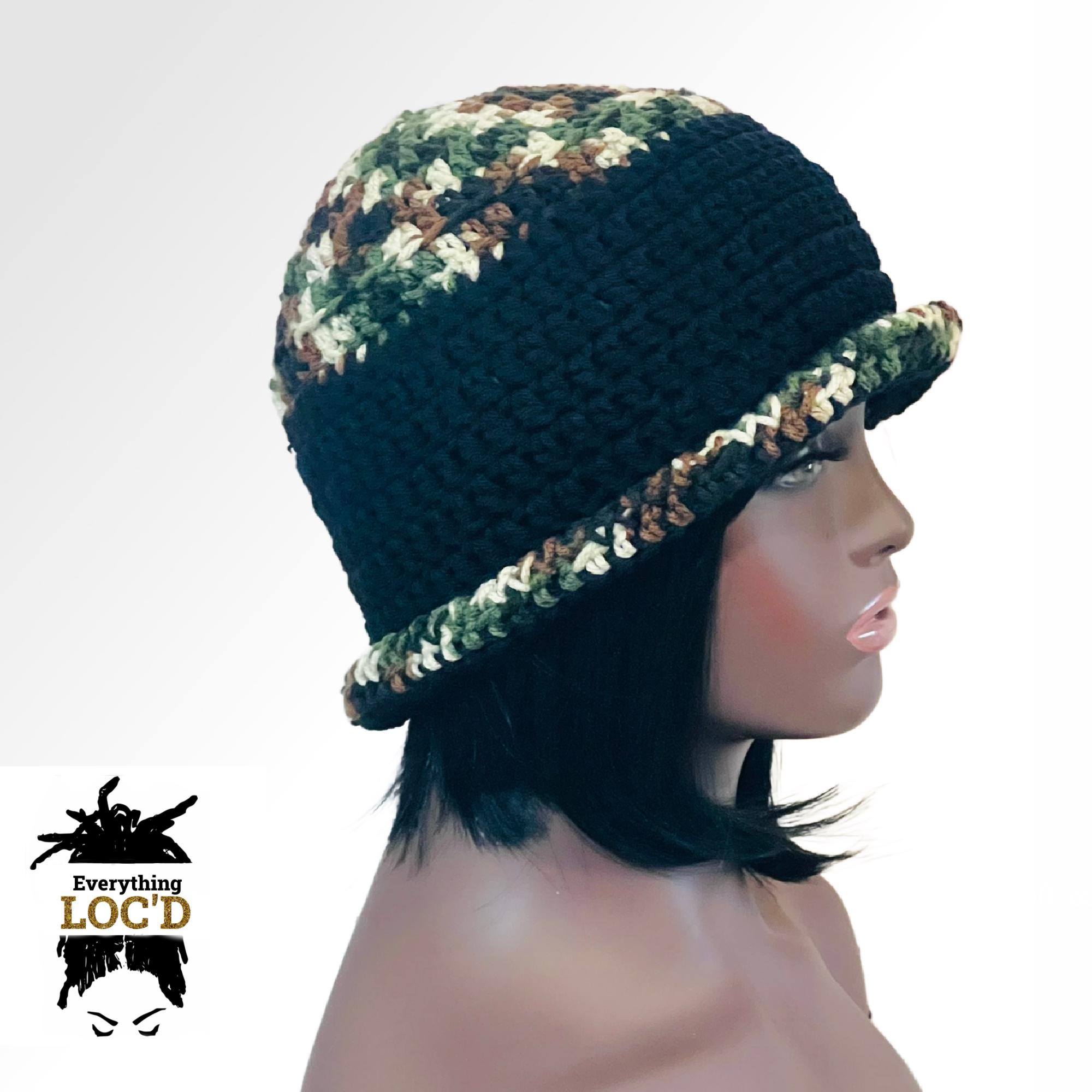 Crochet Bucket Hat: Camouflage Acrylic Boho Cap - Etsy