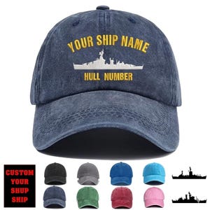 Personalisierte US Navy Schiffskappe - Individuell gestickte Hull-Nummer