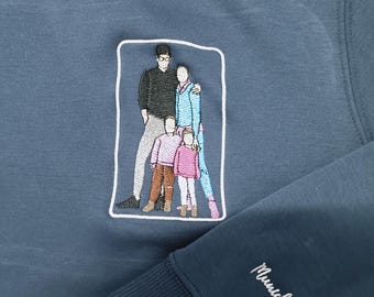 Gesticktes benutzerdefiniertes Porträt-Sweatshirt