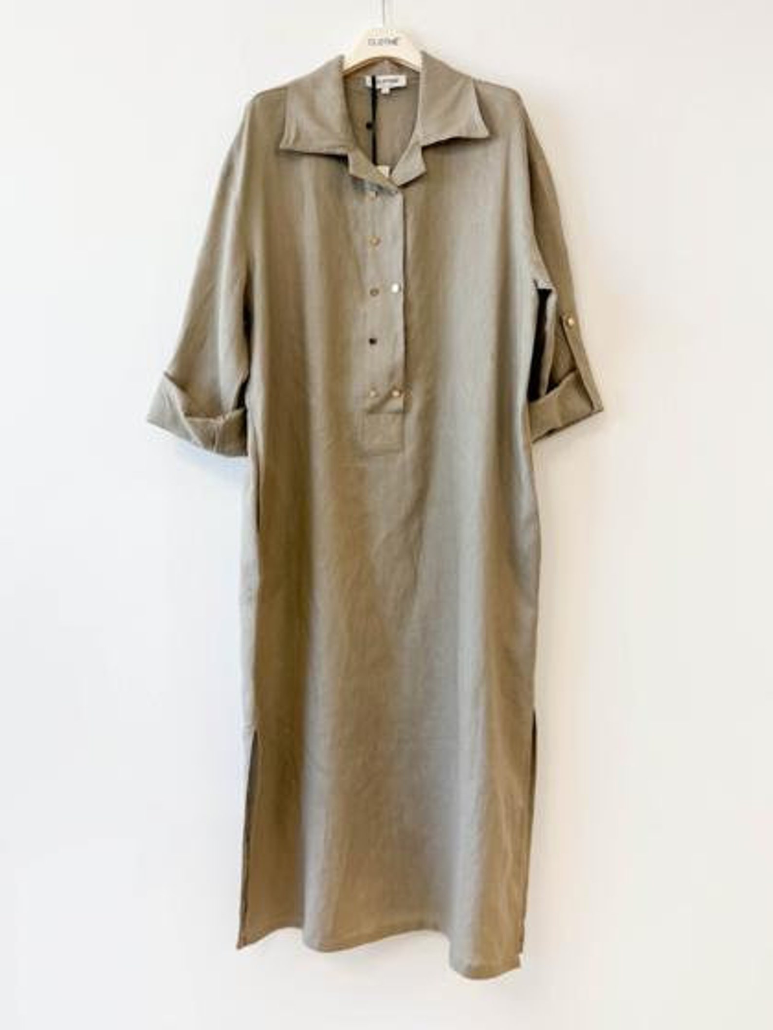 Thinking About You Linen Maxi Dress - Brown