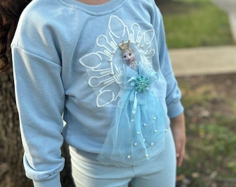 Elsa Sweater and Matching Pants Frozen Outfit Kids 3D