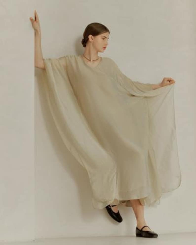 Giardino Giallo Italian Silk Maxi Kaftan Dress main image 1