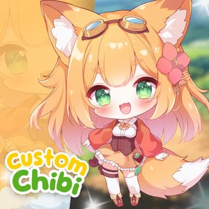 Chibi Character Commission in Cute Anime Style Illustration for icon, Chibi PFP, Chibi Pet or Chibi Vtuber