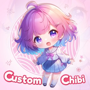 Custom Chibi Kawaii, Chibi Character Commission, Chibi Illustration, Chibi Couple, Chibi Fanart, Chibi Portrait, Cute Chibi