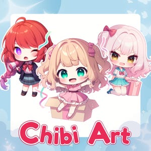 Chibi Chibi Kawaii, Paneles de Twitch por encargo, Personaje Chibi por encargo, Arte de anime Chibi personalizado lindo, Panel de anime, Panel Chibi