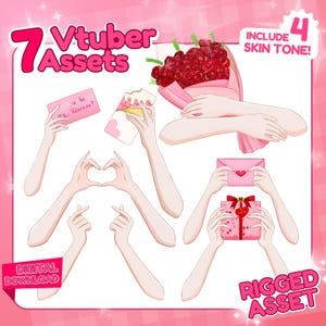 Vtuber Asset - Rigged Heartfelt Heart Hands Pose Asset for Stream, digital download hand toggle