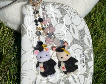 Graduation Claico Critter Sylvanian Families Keychain