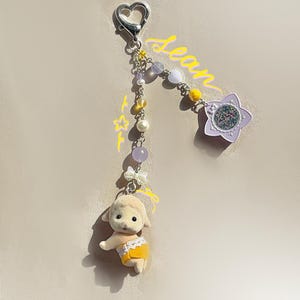 Calico Critters Keychain: Sean Baby Fun Hair Series Charm