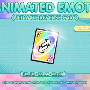 Pacchetto di emote / emote Ultimate Reverse Card ANIMATE, divertenti, GIF, carine, per giochi, Twitch, Discord, Youtube, streaming, sovrapposizione, meme
